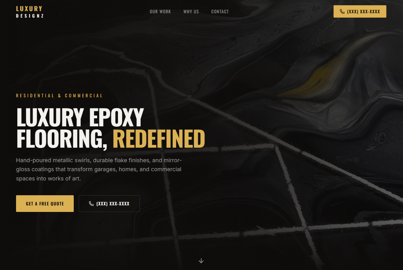 LuxuryDesignz epoxy flooring hero